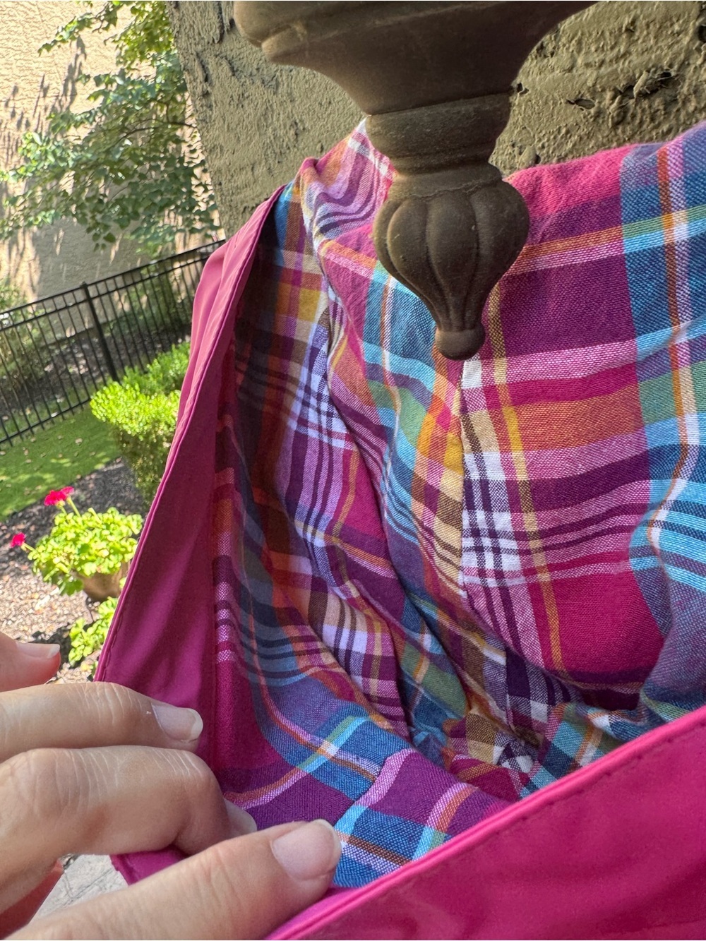 Misty Harbor Rain Jacket Plaid Cotton lined Hooded Size M - Picture 7 of 11